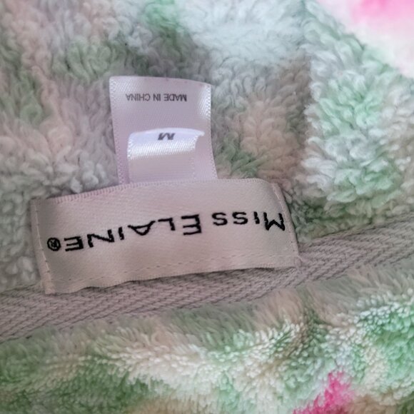 Floral Plush Zip-Up Robe Nightgown With Pockets By Miss Elaine - M - Picture 3 of 6